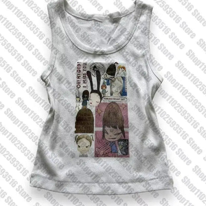 Aesthetic Letter Tank Top Y2K Harajuku Streetwear - SS69