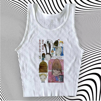 Aesthetic Letter Tank Top Y2K Harajuku Streetwear - SS69