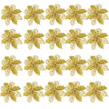 20pcs 9cm Artificial Christmas Flowers Glitter Xmas Tree Flowers Christmas Tree Ornaments for New Year Xmas Tree Wedding Decor