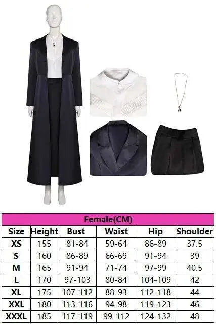 Agatha Harkness Inspired Black Trench Coat Suit Cosplay Costume - SS69