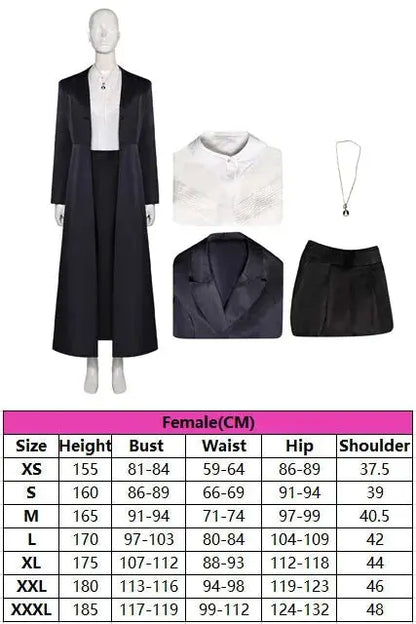 Agatha Harkness Inspired Black Trench Coat Suit Cosplay Costume - SS69
