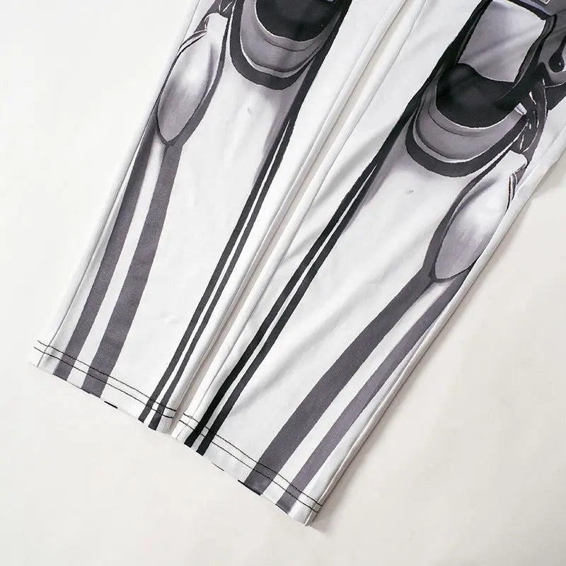 AltGoth Cyberpunk Cosplay Bodycon Jumpsuit Women Streetwear Y2k Mall Gothic 3D Printed Long Sleeve Playsuits Emo Anime Clothes - SS69