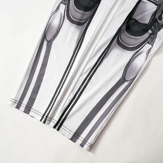 AltGoth Cyberpunk Cosplay Bodycon Jumpsuit Women Streetwear Y2k Mall Gothic 3D Printed Long Sleeve Playsuits Emo Anime Clothes - SS69