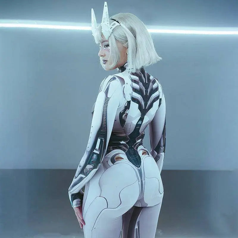 AltGoth Cyberpunk Cosplay Bodycon Jumpsuit Women Streetwear Y2k Mall Gothic 3D Printed Long Sleeve Playsuits Emo Anime Clothes - SS69