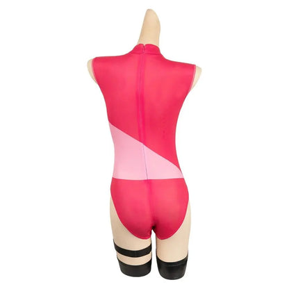 Angel Dust Cosplay Fantasia Anime Cartoon Hotel Costume Disguise for Adult Women Girls Jumpsuit Halloween Carnival Party Clothes SS69