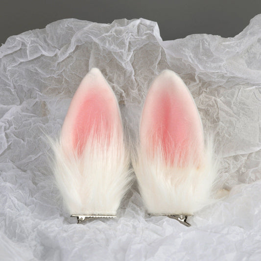 Animal Faux Fur Dogs And Cats Ears Headband, With Bell Cute Elastic Hair Accessories, Halloween Cosplay Costume Party Decor For Girls - SS69