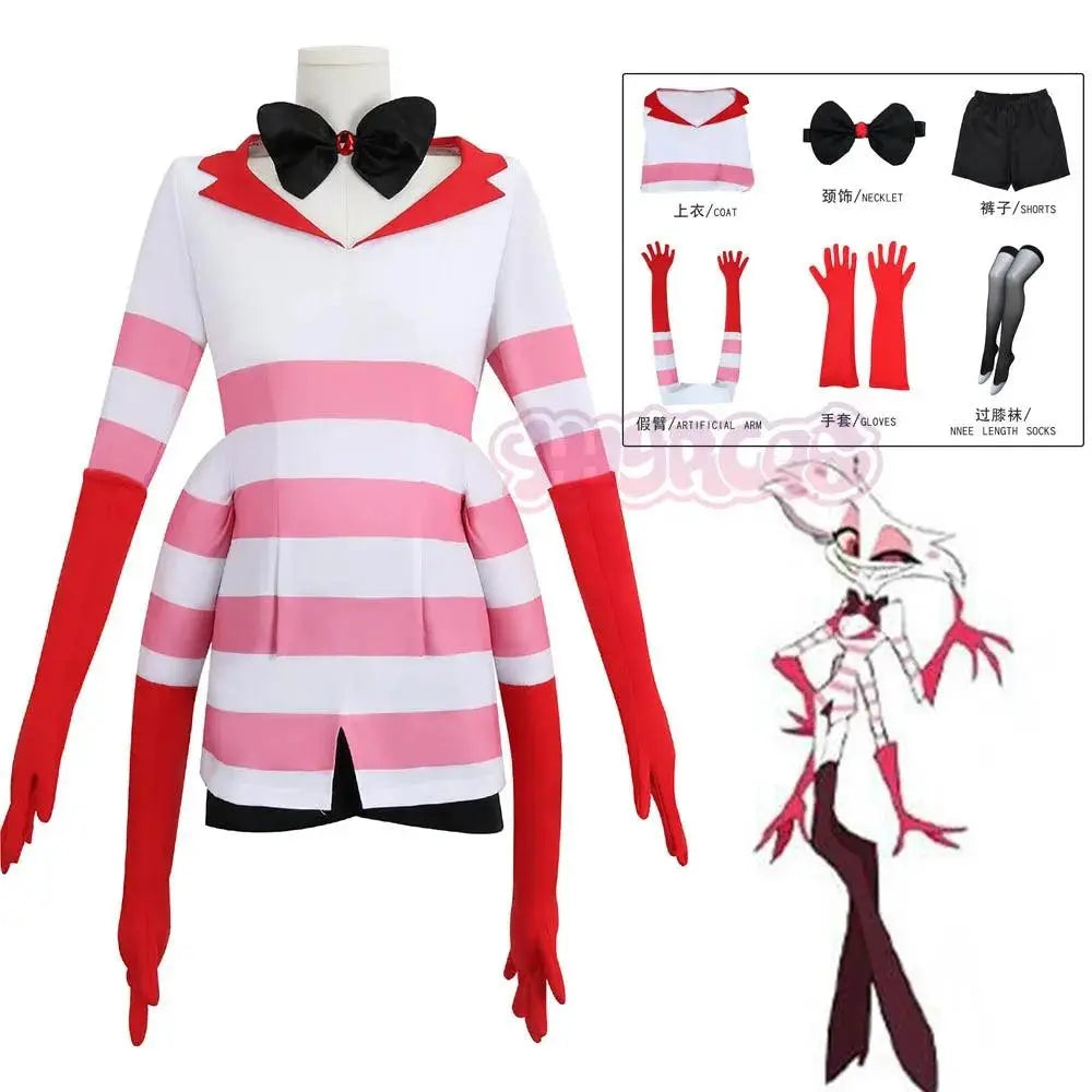 Anime Angel Dust Cosplay Costume Socks Suit Four Arms Demon Uniform Halloween Party Con Outfit 6PCS Glove Sock Accessories - SS69