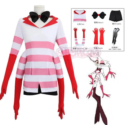 Anime Angel Dust Cosplay Costume Socks Suit Four Arms Demon Uniform Halloween Party Con Outfit 6PCS Glove Sock Accessories - SS69