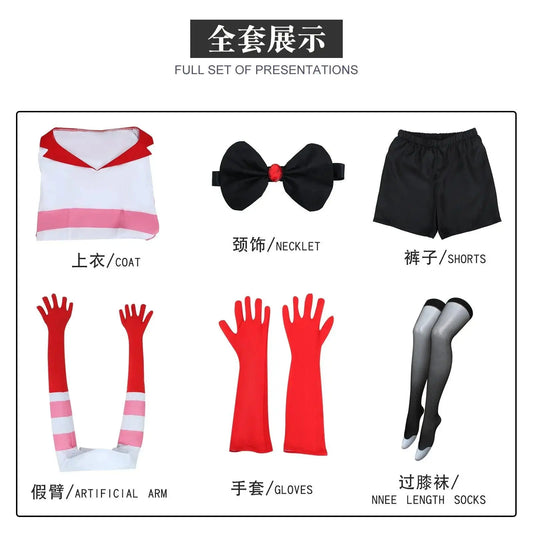 Anime Angel Dust Cosplay Costume Socks Suit Four Arms Demon Uniform Halloween Party Con Outfit 6PCS Glove Sock Accessories - SS69