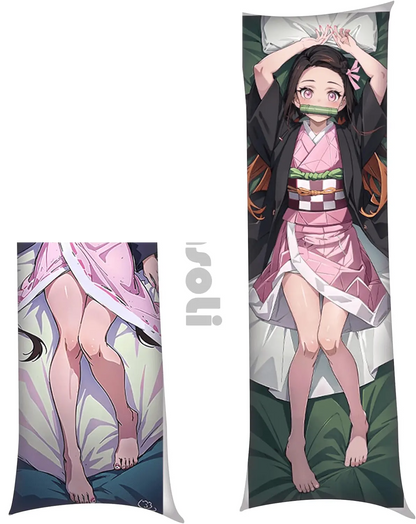 Anime Body Pillow Case  19"X59" Peach Skin Dakimakura for Otaku Hugging Gift (Nezuko) - SS69