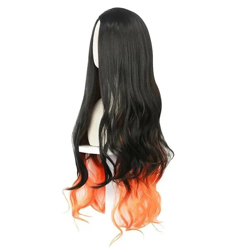 Anime Demon Slayer Kamado Nezuko Cosplay Costume Kimono Kimetsu No Yaiba Cosplay Wigs Hairs Halloween Carnival Women Outfit - SS69