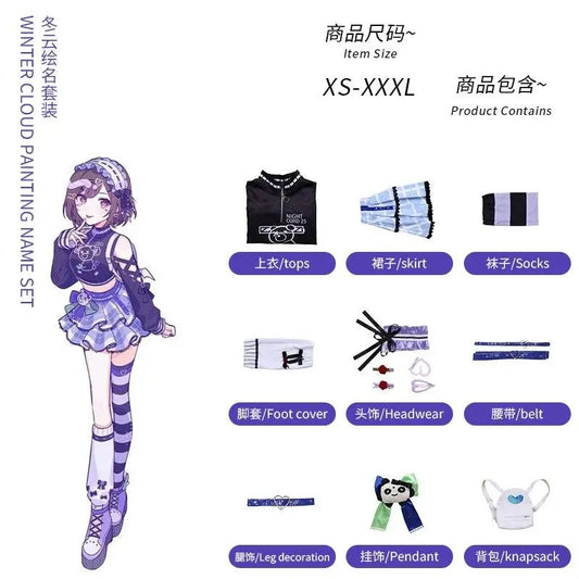 Anime Game Miku Project Sekai Colorful Stage Feat Yoisaki Kanade Cosplay Costumes Daily Wear Cute T-Shirt And backpacks Outfits - SS69