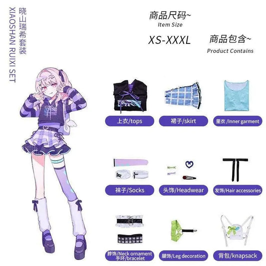 Anime Game Miku Project Sekai Colorful Stage Feat Yoisaki Kanade Cosplay Costumes Daily Wear Cute T-Shirt And backpacks Outfits SS69