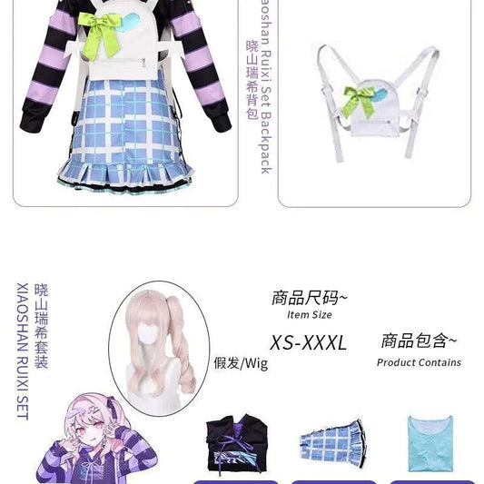Anime Game Miku Project Sekai Colorful Stage Feat Yoisaki Kanade Cosplay Costumes Daily Wear Cute T-Shirt And backpacks Outfits SS69