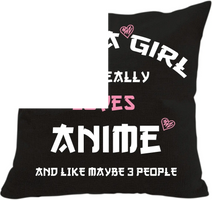 Anime Lover Gifts for Girls Anime Two Sided Printing Pillow Cover Just a Girl Who Really Loves Anime, Anime Lover Gift Japan Anime Fans Gift Throw Pillow - SS69