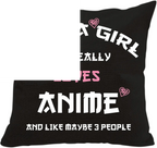 Anime Lover Gifts for Girls Anime Two Sided Printing Pillow Cover Just a Girl Who Really Loves Anime, Anime Lover Gift Japan Anime Fans Gift Throw Pillow - SS69