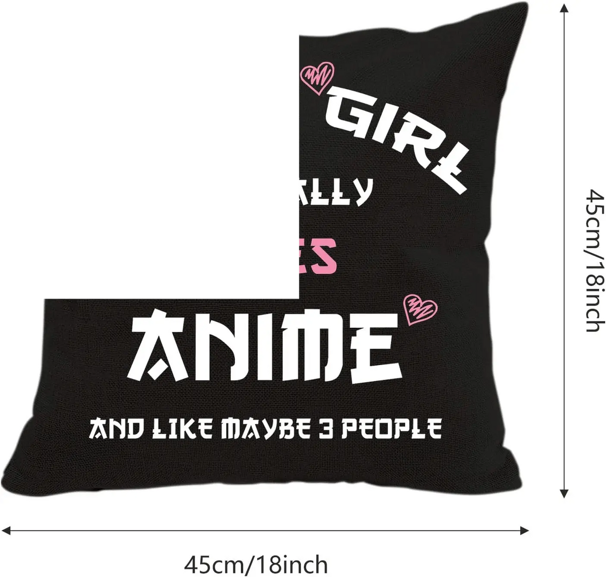 Anime Lover Gifts for Girls Anime Two Sided Printing Pillow Cover Just a Girl Who Really Loves Anime, Anime Lover Gift Japan Anime Fans Gift Throw Pillow - SS69