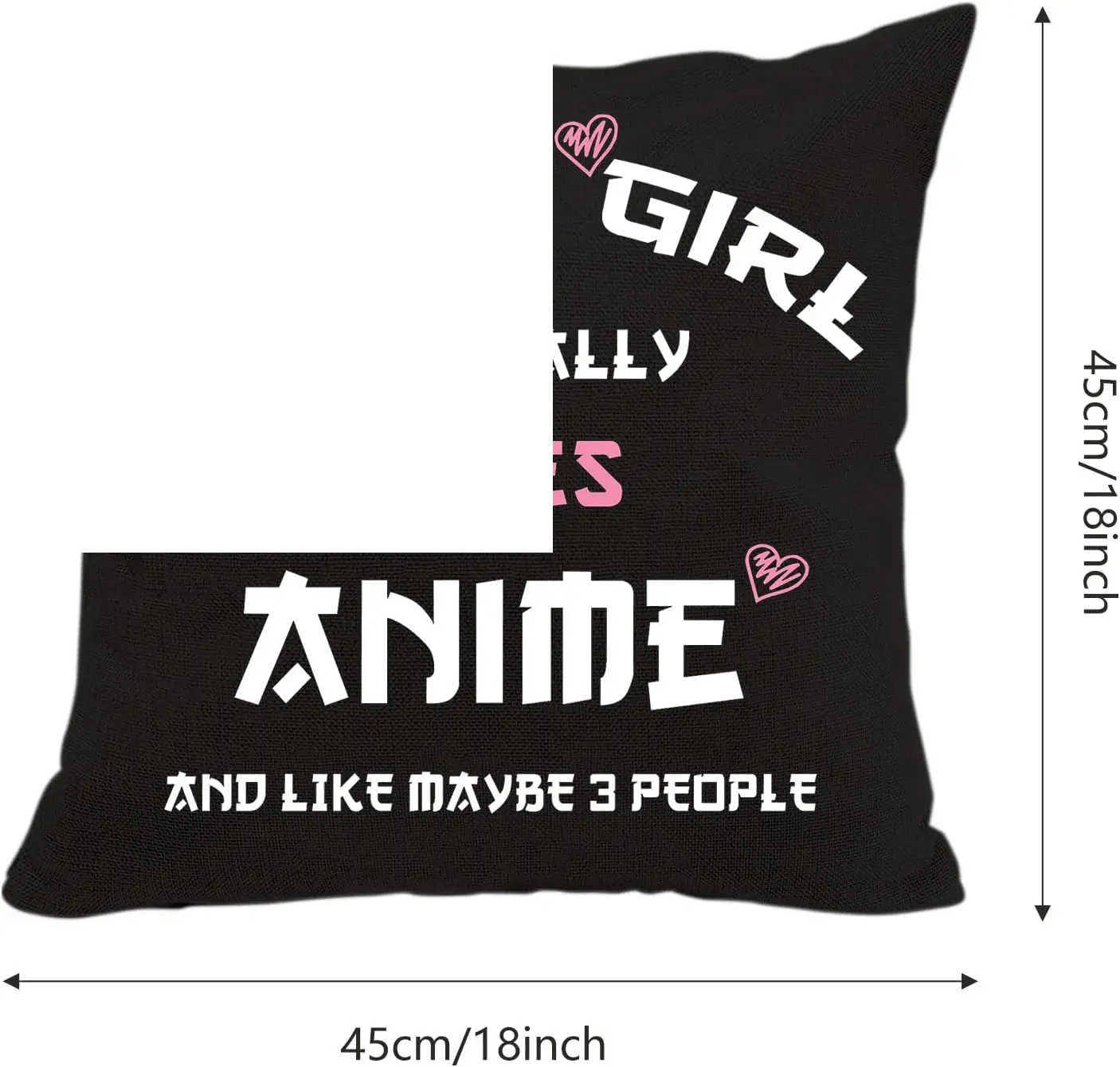 Anime Lover Gifts for Girls Anime Two Sided Printing Pillow Cover Just a Girl Who Really Loves Anime, Anime Lover Gift Japan Anime Fans Gift Throw Pillow - SS69