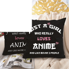Anime Lover Gifts for Girls Anime Two Sided Printing Pillow Cover Just a Girl Who Really Loves Anime, Anime Lover Gift Japan Anime Fans Gift Throw Pillow - SS69