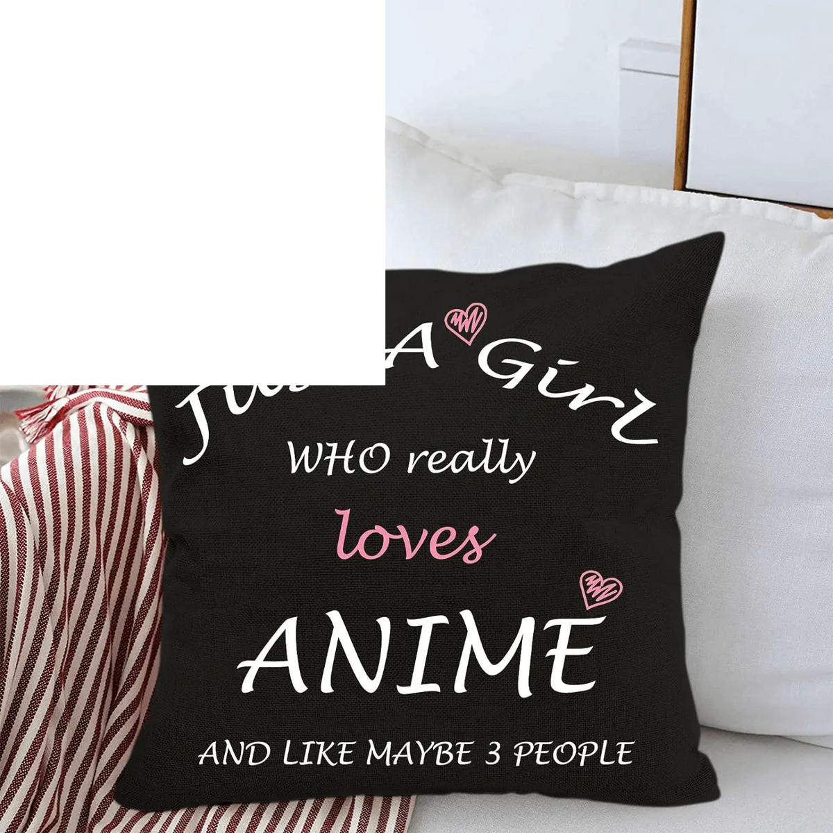 Anime Lover Gifts for Girls Anime Two Sided Printing Pillow Cover Just a Girl Who Really Loves Anime, Anime Lover Gift Japan Anime Fans Gift Throw Pillow - SS69