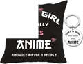 Anime Lover Gifts for Girls Anime Two Sided Printing Pillow Cover Just a Girl Who Really Loves Anime, Anime Lover Gift Japan Anime Fans Gift Throw Pillow - SS69