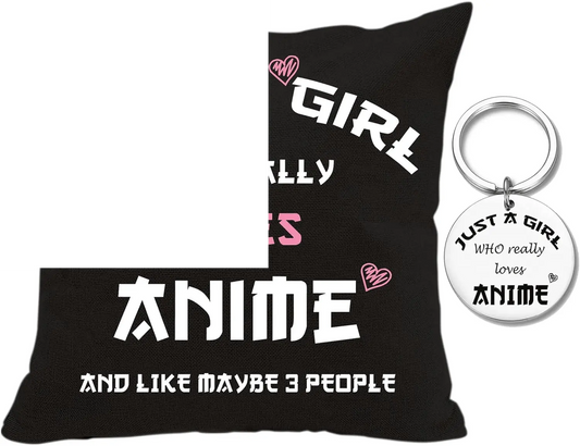 Anime Lover Gifts for Girls Anime Two Sided Printing Pillow Cover Just a Girl Who Really Loves Anime, Anime Lover Gift Japan Anime Fans Gift Throw Pillow - SS69