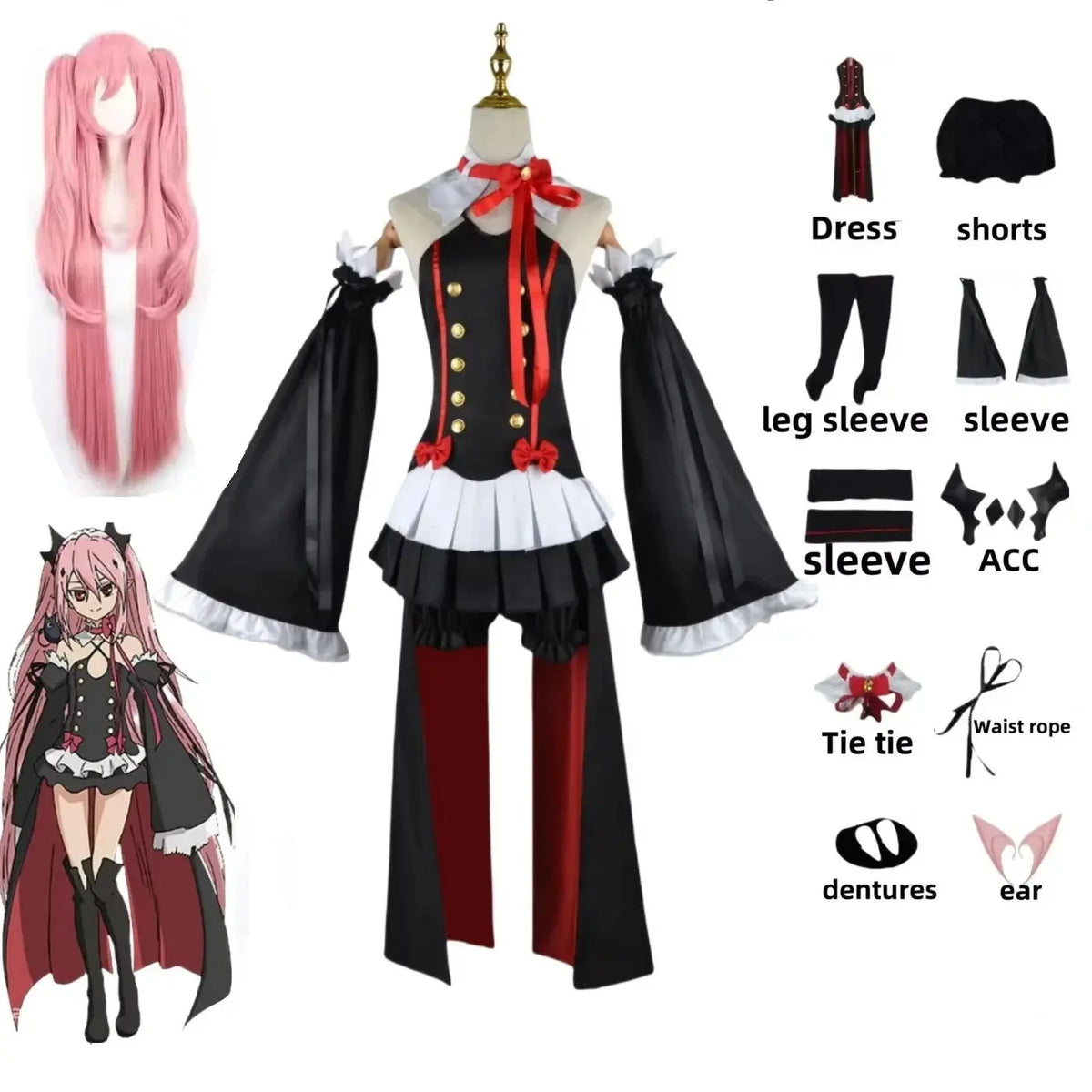 Anime Seraph of the end Krul Tepes Cosplay Vampire Cosplay Costume Female Halloween Vampire Costume Women - SS69