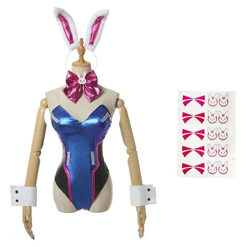 Anime Woman Jumpsuit Tights Dva Cosplay Costume Game Zentai Wig Cosplay Props Headphone Suit D.Va Cos Party Halloween Costumes - SS69