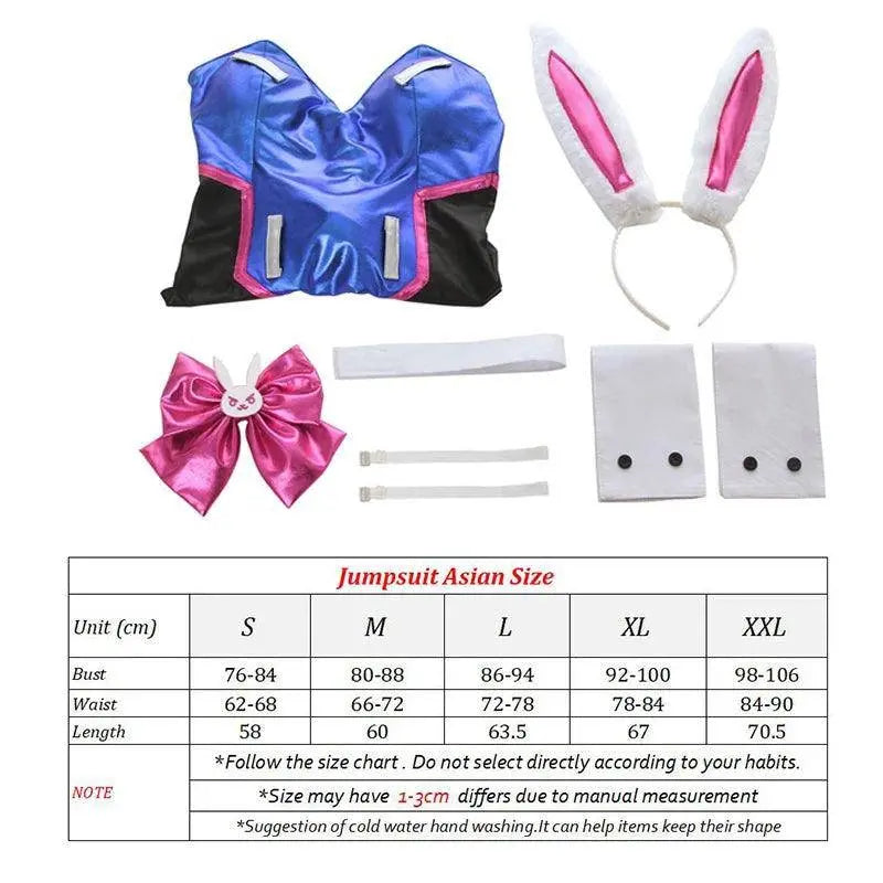 Anime Woman Jumpsuit Tights Dva Cosplay Costume Game Zentai Wig Cosplay Props Headphone Suit D.Va Cos Party Halloween Costumes - SS69