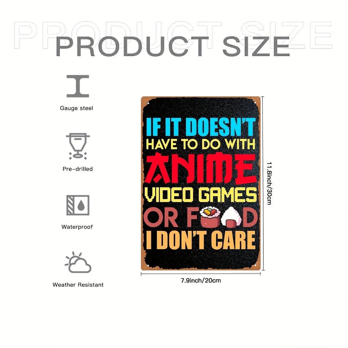 Anime & Gaming Food Fantasy Metal Wall Art - Waterproof Iron Poster for Otaku, Senpai, Hentai Fans - Perfect for Living Room & Bedroom Decor, 20.32x30.48 cm SS69