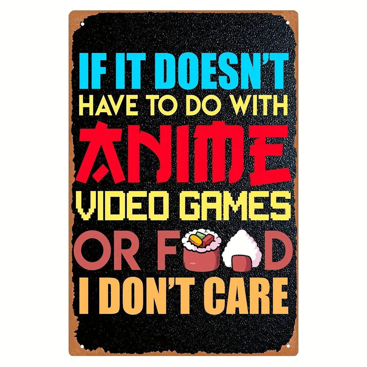 Anime & Gaming Food Fantasy Metal Wall Art - Waterproof Iron Poster for Otaku, Senpai, Hentai Fans - Perfect for Living Room & Bedroom Decor, 20.32x30.48 cm SS69