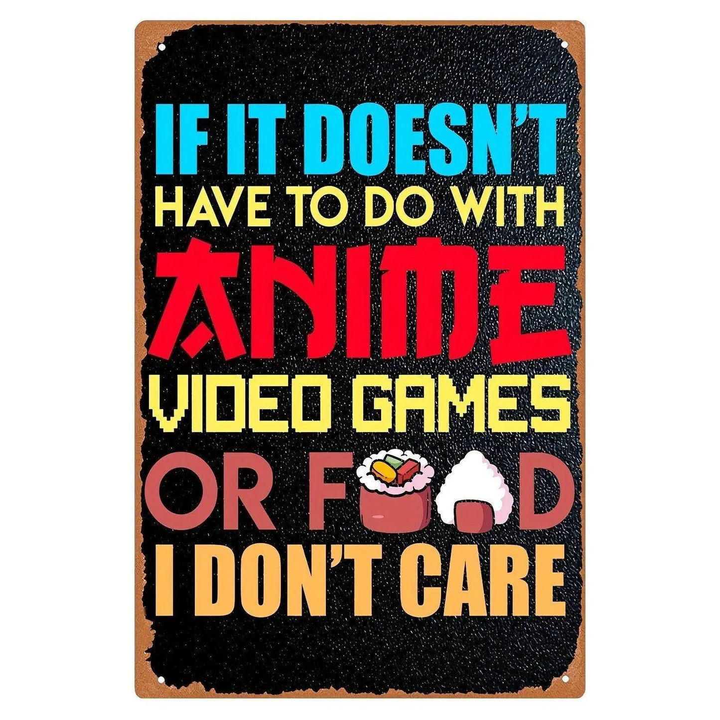 Anime & Gaming Food Fantasy Metal Wall Art - Waterproof Iron Poster for Otaku, Senpai, Hentai Fans - Perfect for Living Room & Bedroom Decor, 20.32x30.48 cm SS69