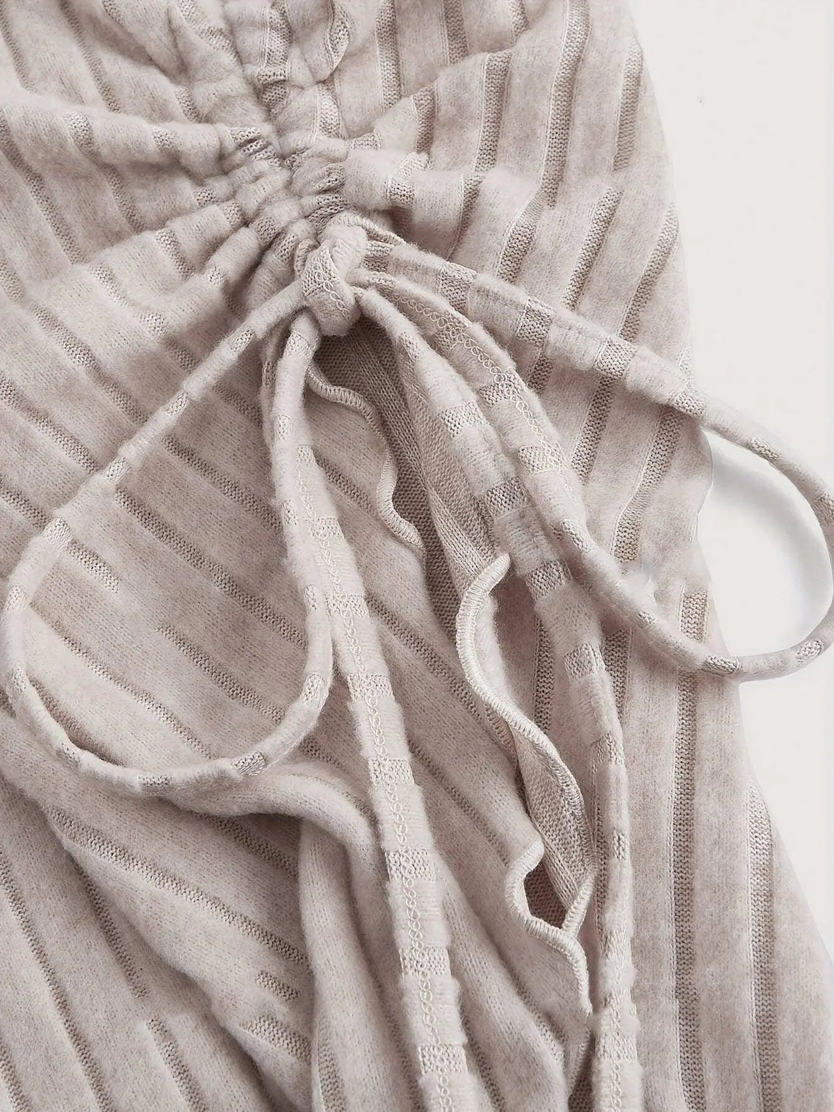 Autumn Elegance, Chic Apricot Off-Shoulder Drawstring Asymmetrical Hem T-Shirt for Women - Y2K Inspired, Comfort Fit with Flared Sleeves, Perfect for Fall & Halloween SS69