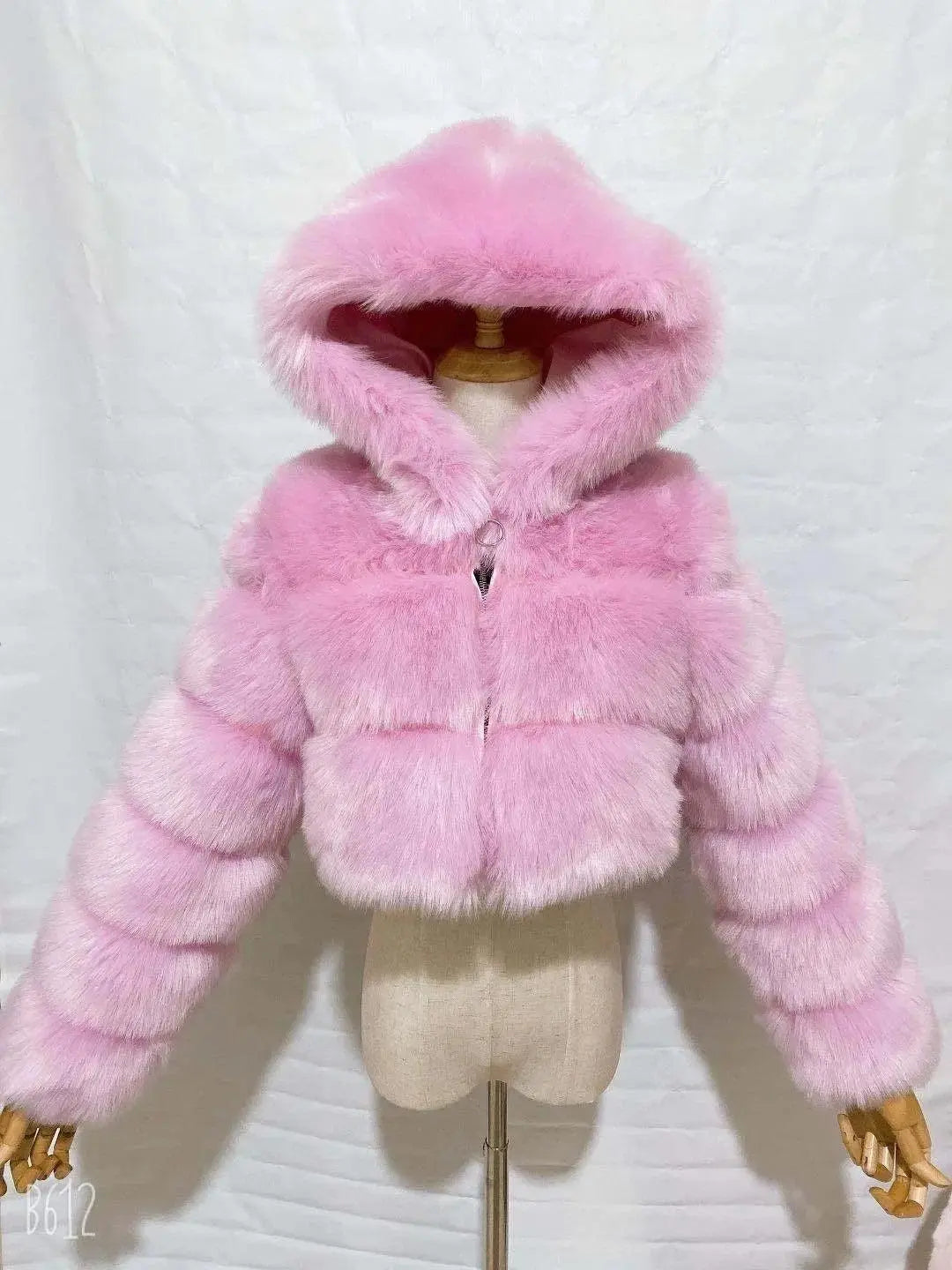 Autumn Furry Cropped Faux Fur Coats Jackets Women Fluffy Top Coat Hooded Straight Short Winter Fur Jacket Fashion Streetwear New - SS69