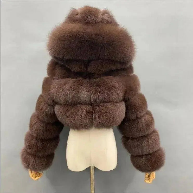 Autumn Furry Cropped Faux Fur Coats Jackets Fluffy Top Coat SS69