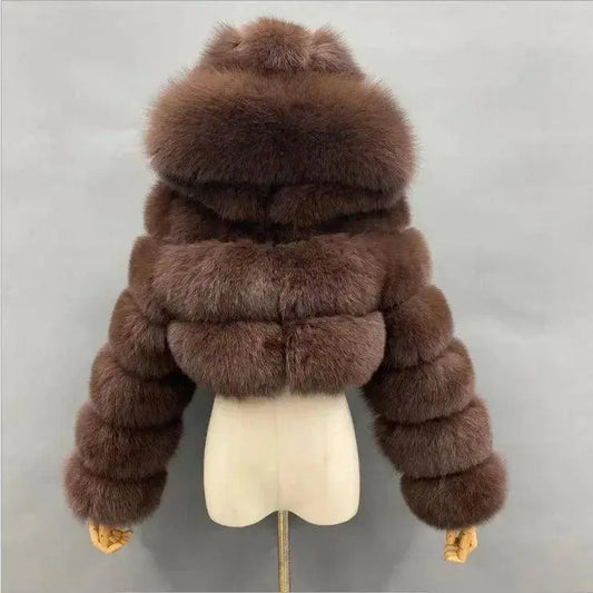 Autumn Furry Cropped Faux Fur Coats Jackets Fluffy Top Coat SS69