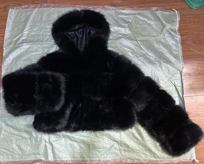 Autumn Furry Cropped Faux Fur Coats Jackets Fluffy Top Coat SS69