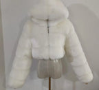 Autumn Furry Cropped Faux Fur Coats Jackets Fluffy Top Coat SS69
