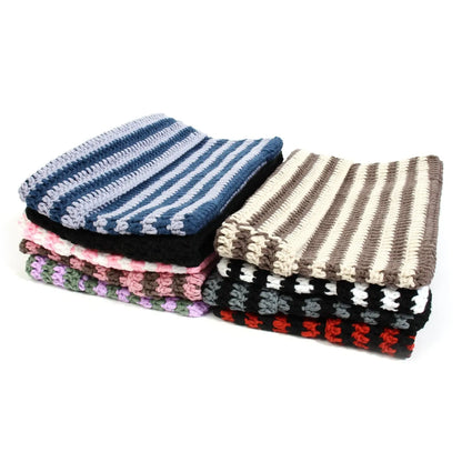 Autumn Winter Cute Cat Ears Cap, Streetwear Beanie Hat, Little Devil Striped Knitted Hat For Men Women, Kawaii Y2k Hat - SS69