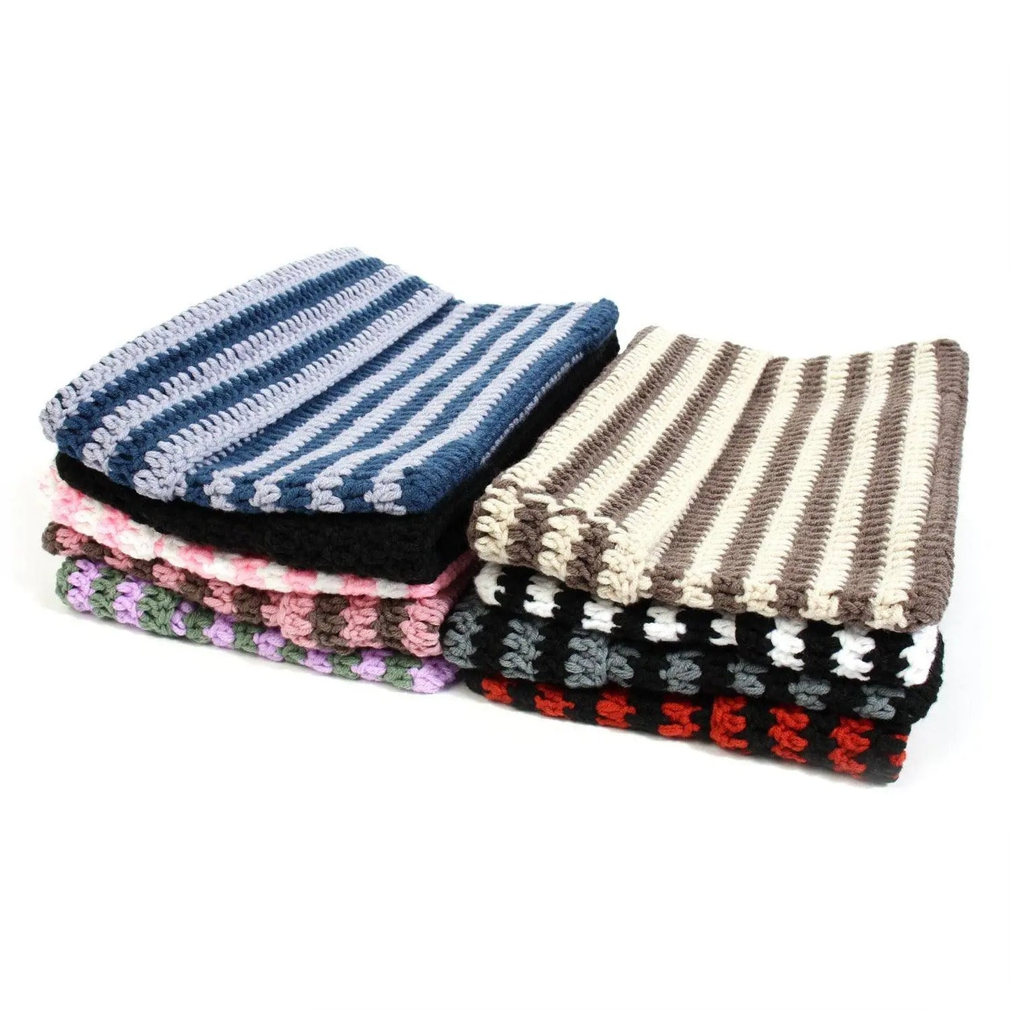 Autumn Winter Cute Cat Ears Cap, Streetwear Beanie Hat, Little Devil Striped Knitted Hat For Men Women, Kawaii Y2k Hat - SS69