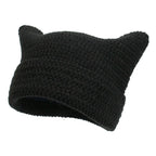 Autumn Winter Cute Cat Ears Cap, Streetwear Beanie Hat, Little Devil Striped Knitted Hat For Men Women, Kawaii Y2k Hat - SS69