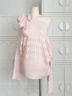 Autumn Winter Woman Korean Fashion Cute Core Sweet 2000s Sweater Elegant Oversize Knitwears Designer Aesthetic Chic Coquette SS69