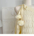 Autumn Winter Woman Korean Fashion Cute Core Sweet 2000s Sweater Elegant Oversize Knitwears Designer Aesthetic Chic Coquette SS69