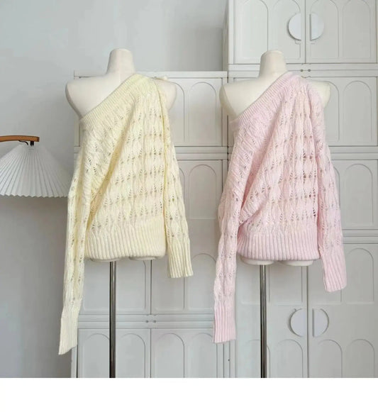 Autumn Winter Woman Korean Fashion Cute Core Sweet 2000s Sweater Elegant Oversize Knitwears Designer Aesthetic Chic Coquette SS69