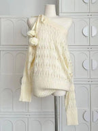 Autumn Winter Woman Korean Fashion Cute Core Sweet 2000s Sweater Elegant Oversize Knitwears Designer Aesthetic Chic Coquette SS69