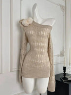 Autumn Winter Woman Korean Fashion Cute Core Sweet 2000s Sweater Elegant Oversize Knitwears Designer Aesthetic Chic Coquette SS69