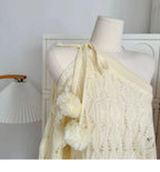 Autumn Winter Woman Korean Fashion Cute Core Sweet 2000s Sweater Elegant Oversize Knitwears Designer Aesthetic Chic Coquette SS69
