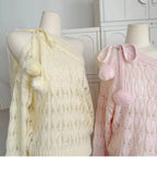 Autumn Winter Woman Korean Fashion Cute Core Sweet 2000s Sweater Elegant Oversize Knitwears Designer Aesthetic Chic Coquette SS69