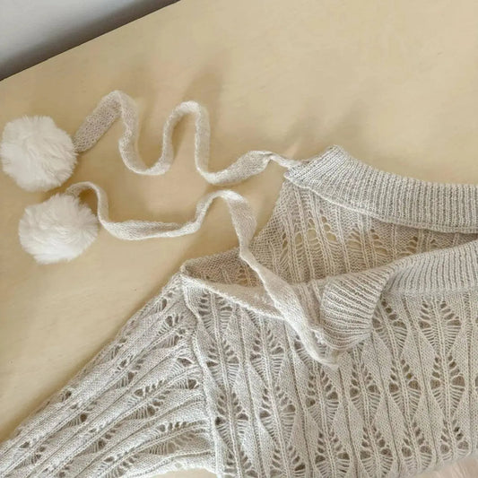 Autumn Winter Woman Korean Fashion Cute Core Sweet 2000s Sweater Elegant Oversize Knitwears Designer Aesthetic Chic Coquette SS69