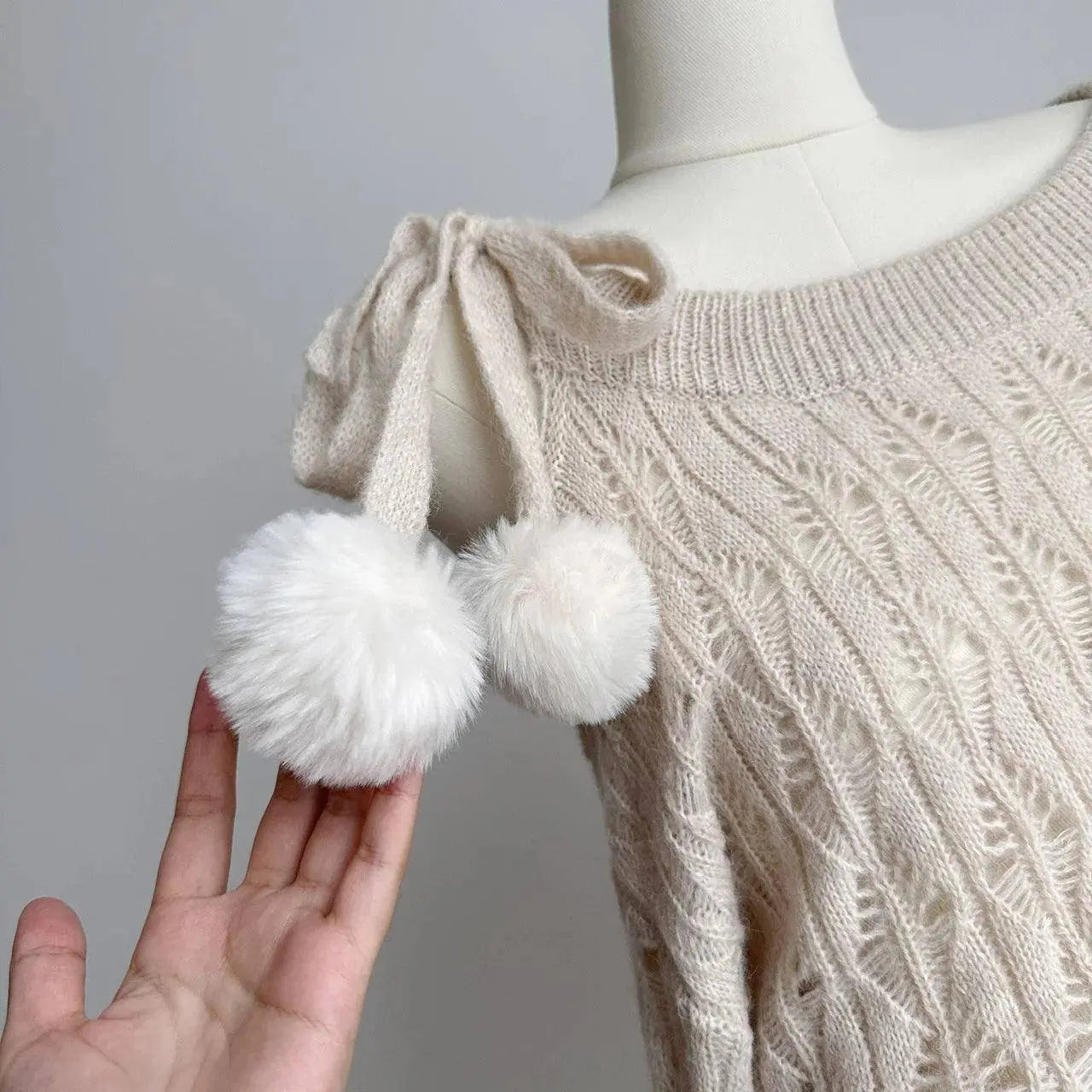 Autumn Winter Woman Korean Fashion Cute Core Sweet 2000s Sweater Elegant Oversize Knitwears Designer Aesthetic Chic Coquette SS69